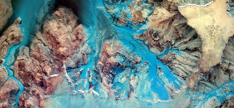 Góry z lotu ptaka, abstrakcyjne mazy