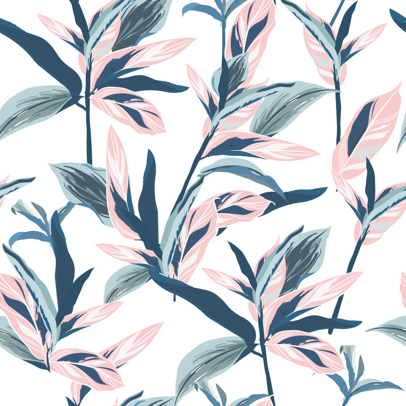 Roślinny motyw w zgaszonych barwach