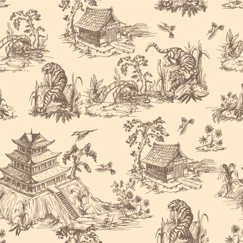 Chiński wzór retro