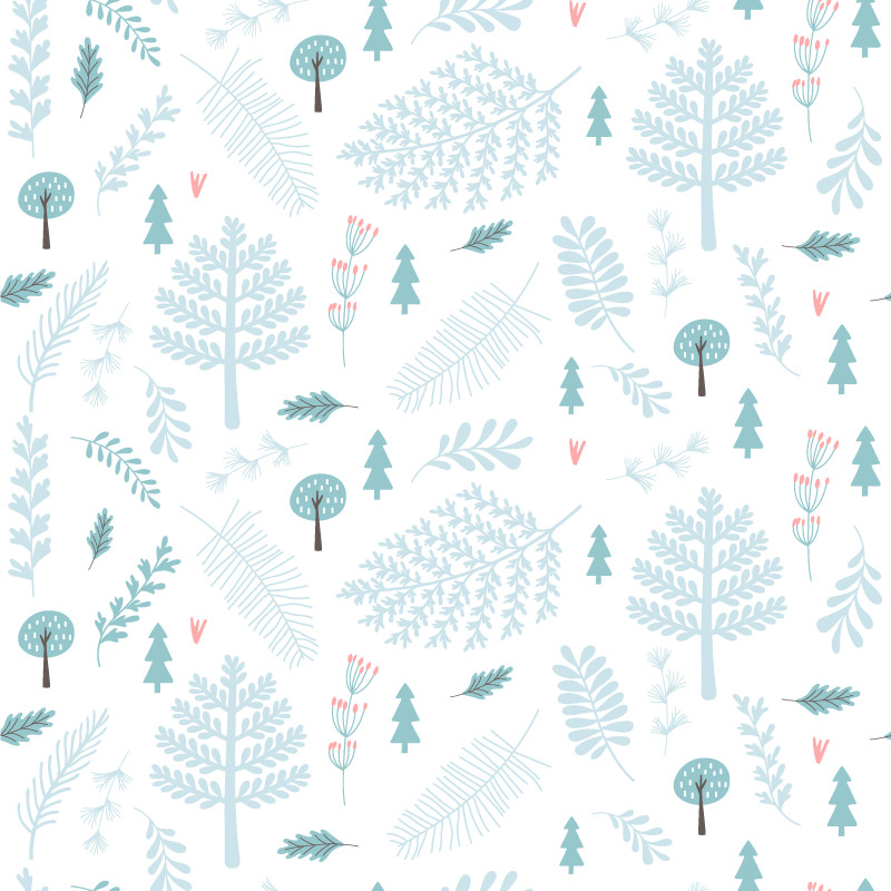 Bladoniebieskie gałązki i drzewa