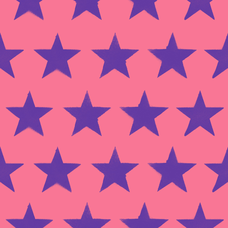 Różowe gwizadki malowane sprayem