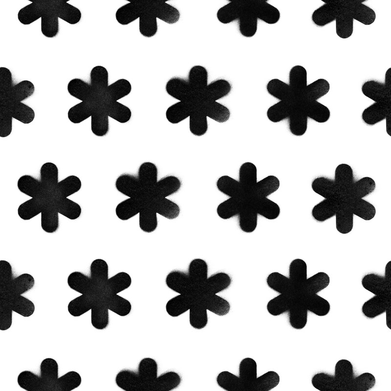 Czarno-białe kwiaty malowane sprayem