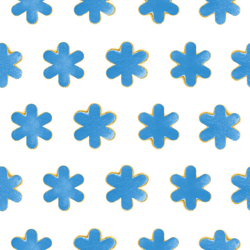 Sprayem malowane niebieskie kwiatki