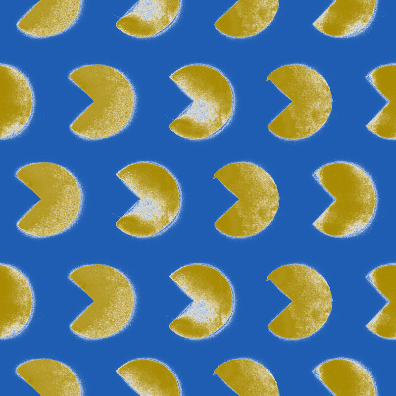 Pacman na niebieskim tle