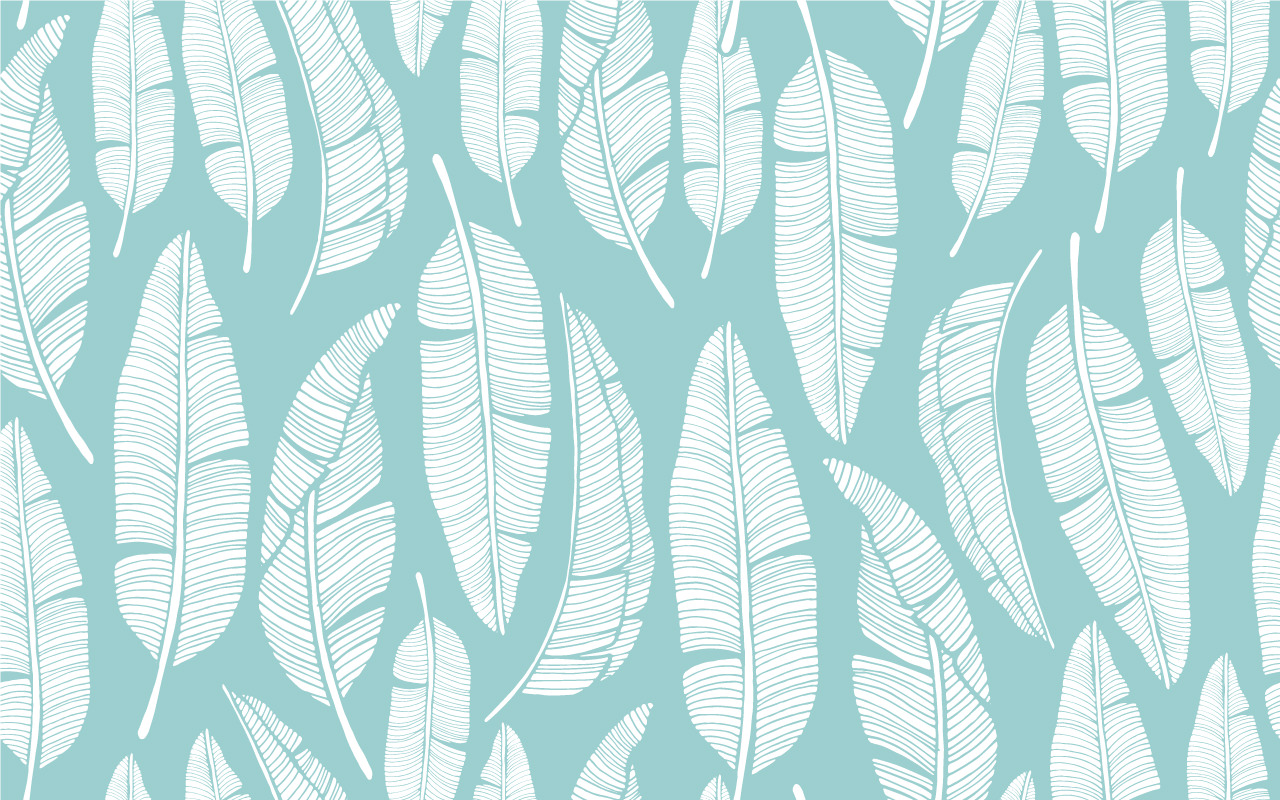 Liście bananowca na niebieskim tle