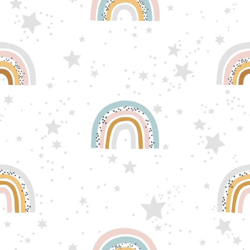 Pastelowe tęcze i gwiazdki