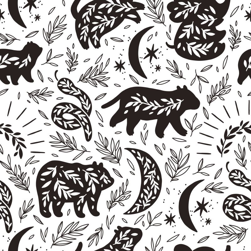 Rysunki naskalne - czarno-białe