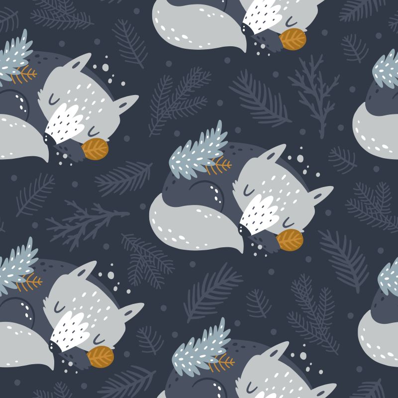 Liski śpiące w gałązkach