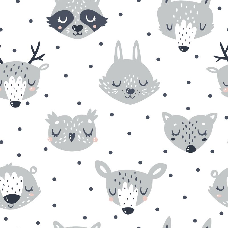 Śpiące zwierzęta na białym tle