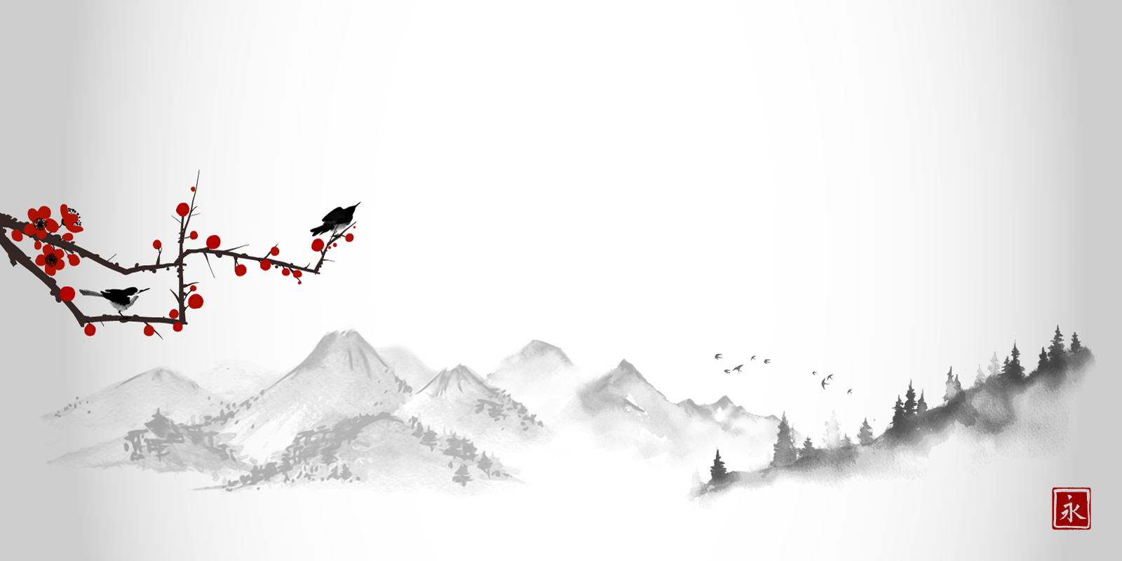 Krajobrazy japonii - góry i jarzębina