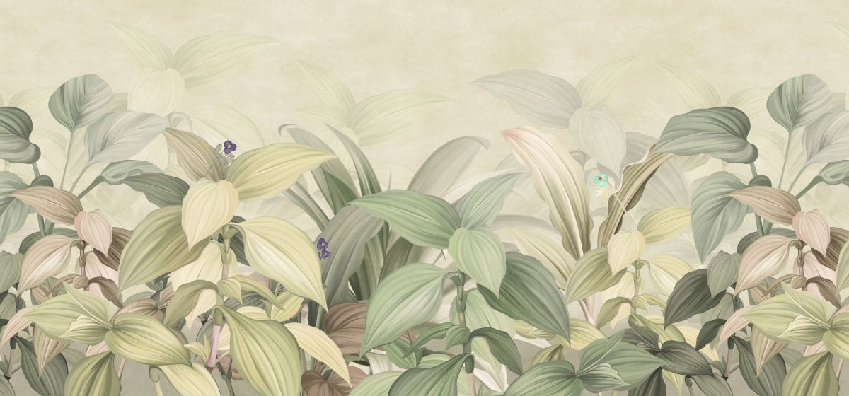 Malowane rośliny na delikatnym beżowym tle