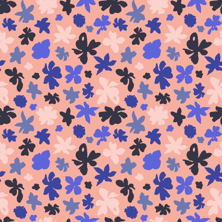 Kwiatowe konfetti na różowym tle