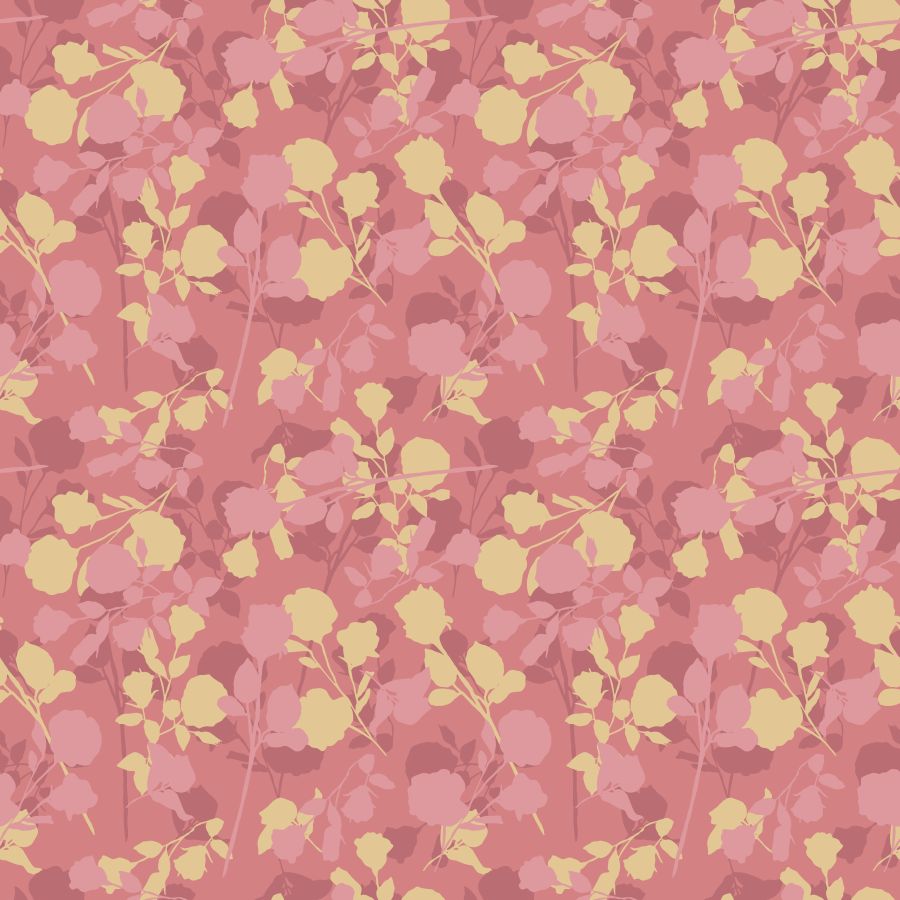 Sylwetki róż na różowym tle