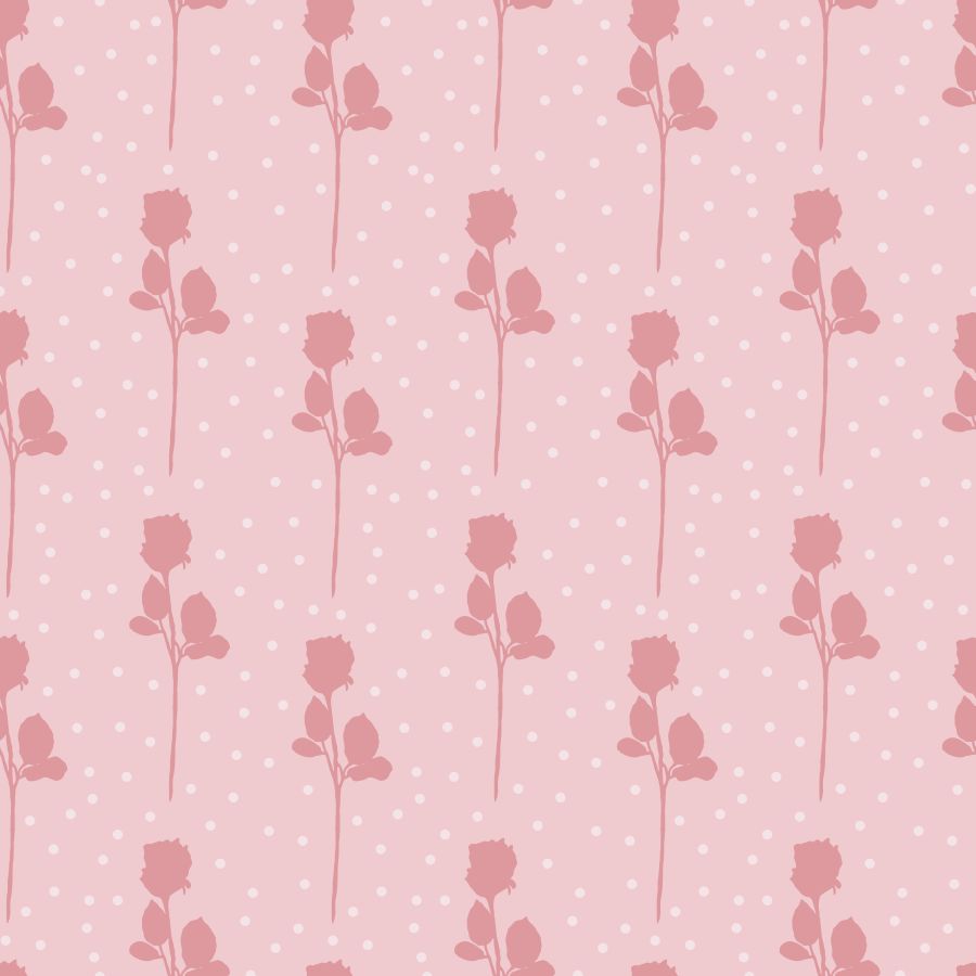 Delikatne róże i blade kropeczki