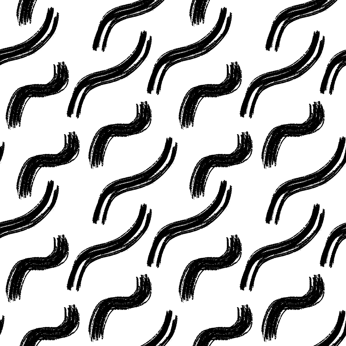 Czarne fale pędzlem