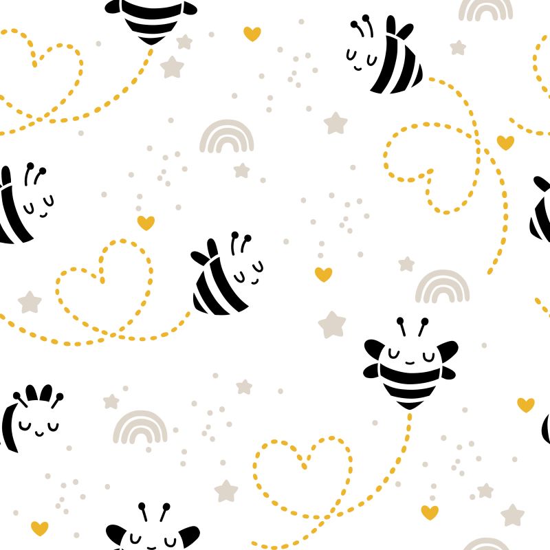 Czarne pszczółki i serduszka