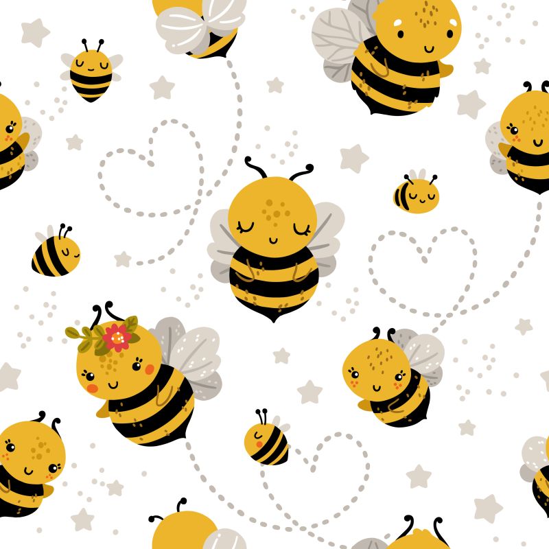 Żółte pszczółki i gwiazdki