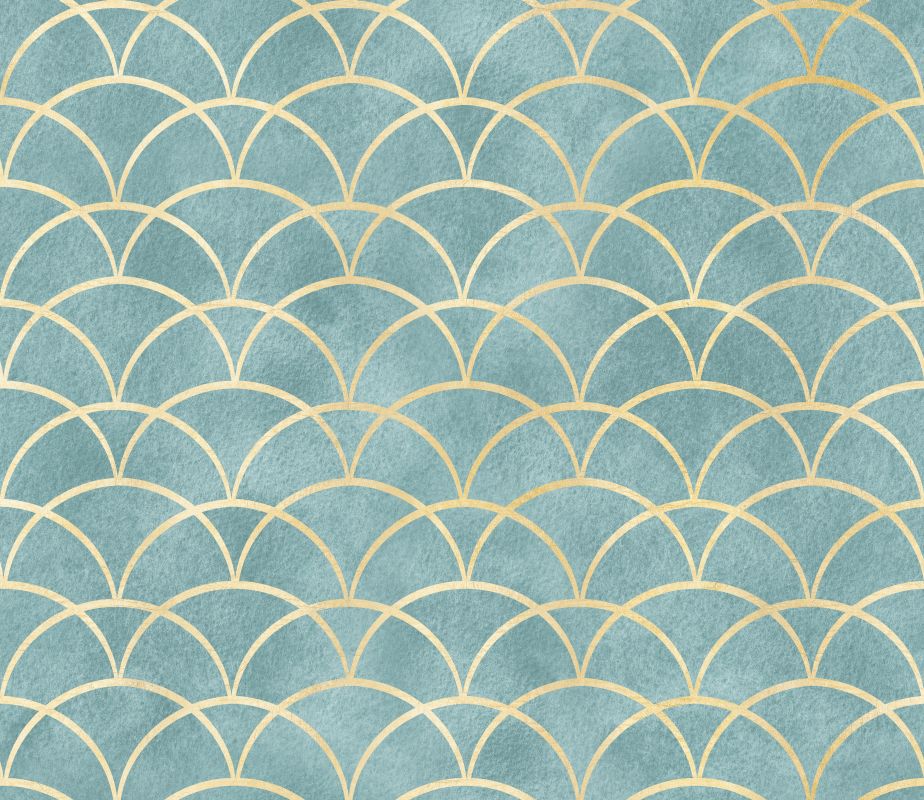 Nakładające się na siebie łuki na niebieskim tle