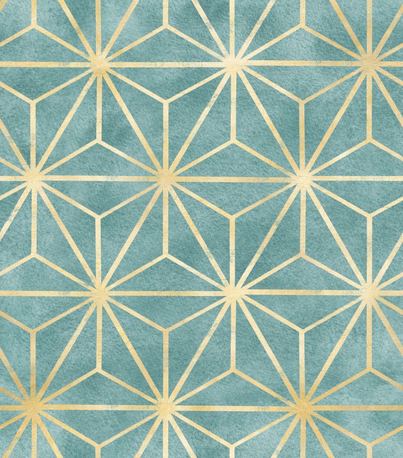 Geometryczne beżowe gwiazdy na przecieranym niebieskim tle