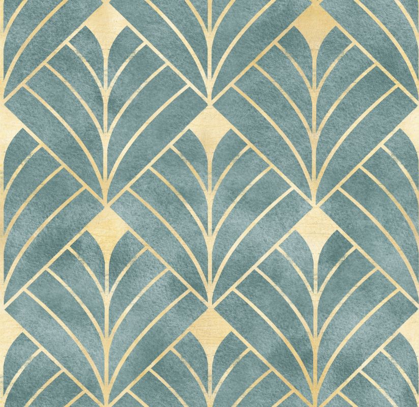 Retro kafle - wzór w odcieniach beżu na niebieskim tle