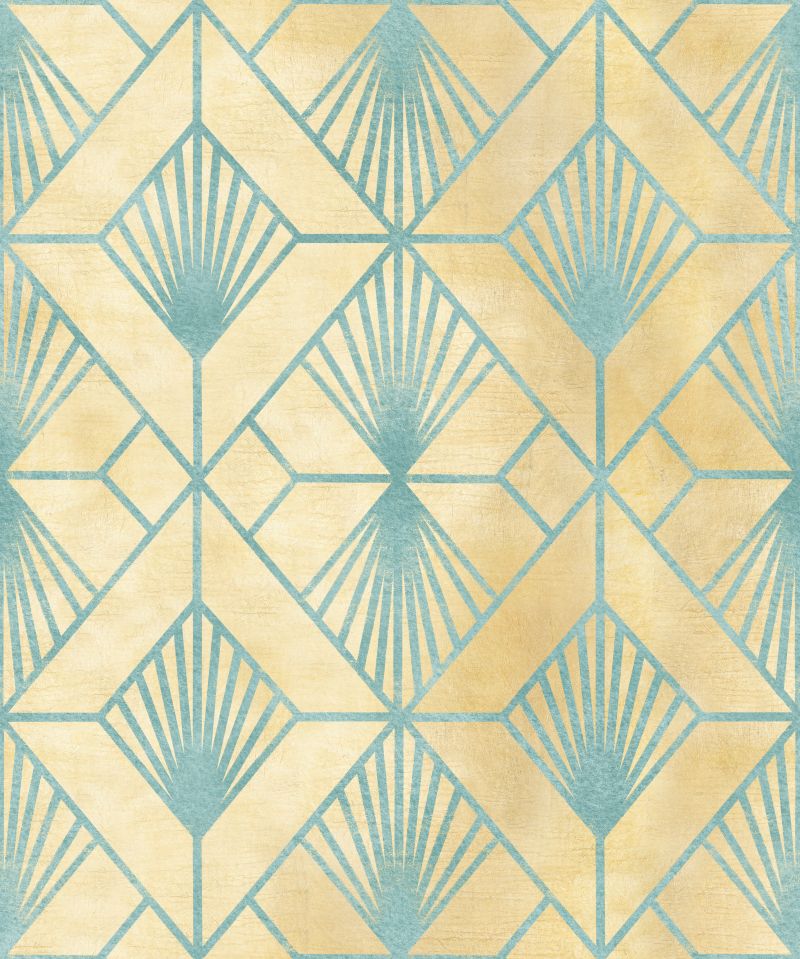 Niebieski witraż na beżowym tle