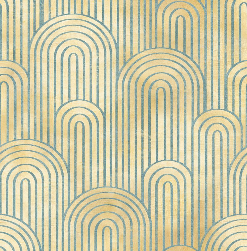 Powielone niebieskie łuki na beżowym tle