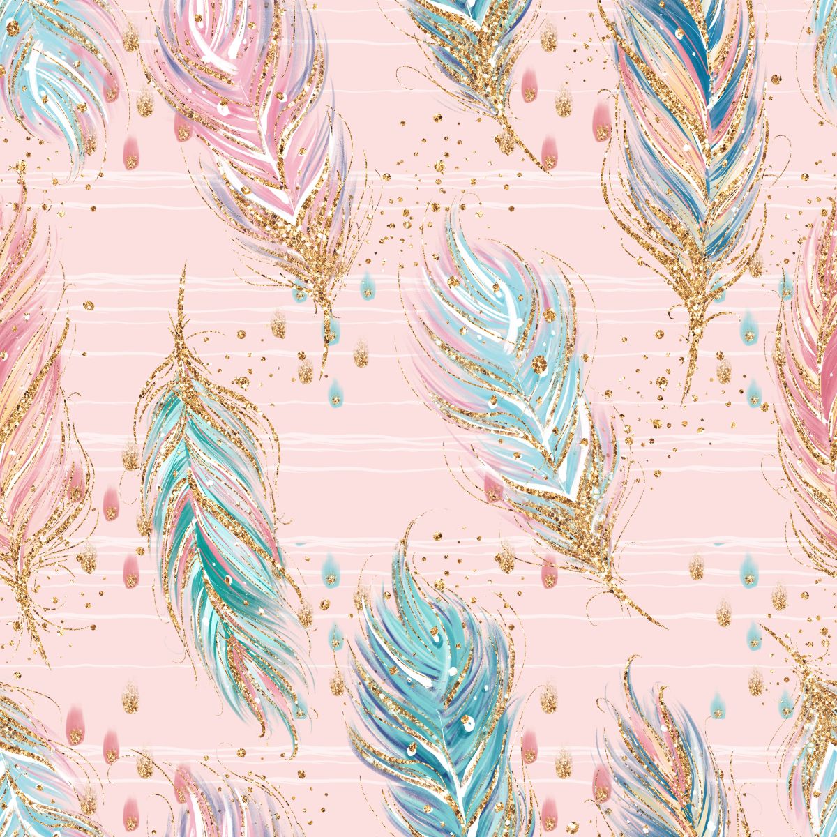 Pióra i brokat w różowej tonacji