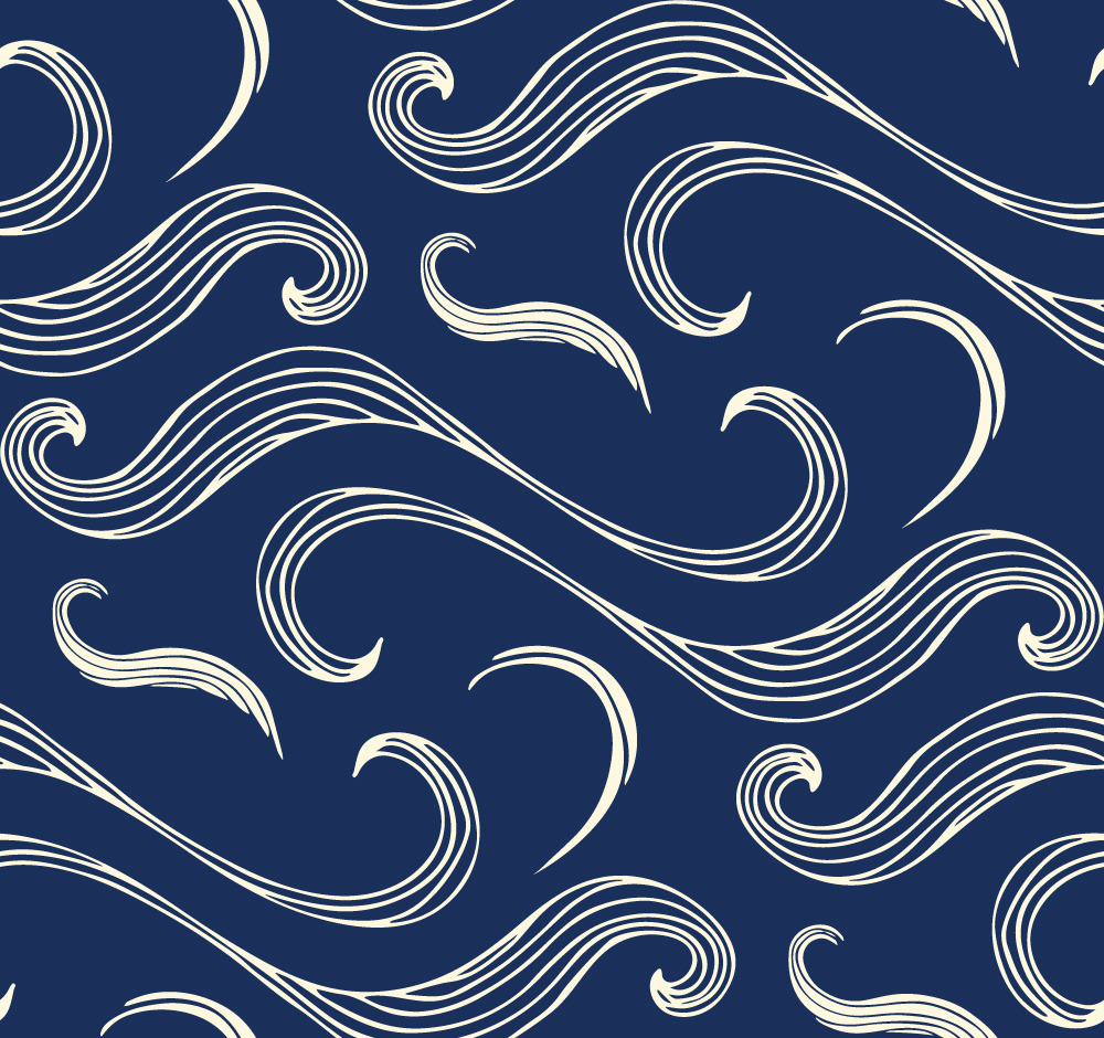 Beżowe fale na granatowym tle