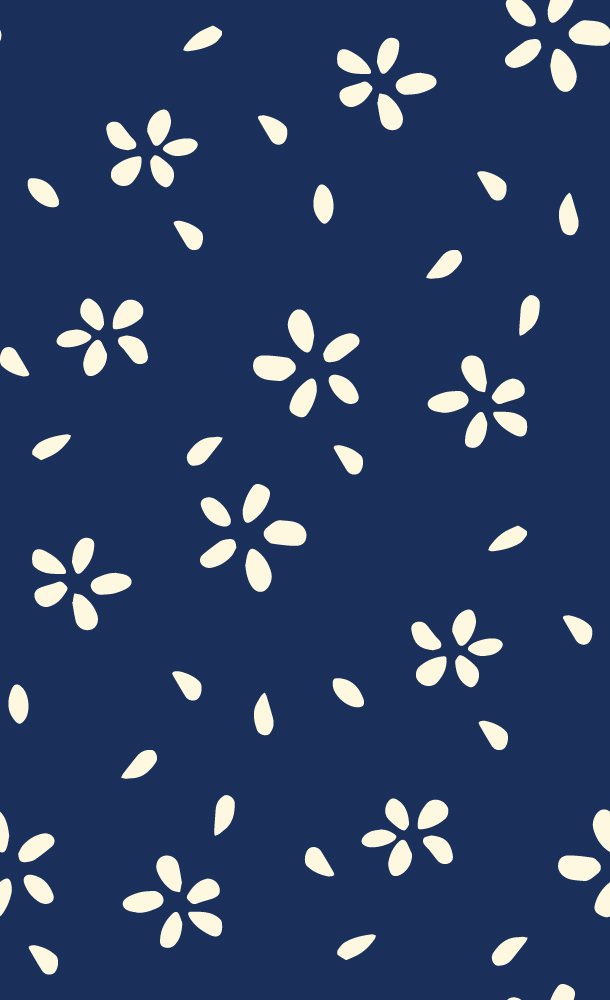 Drobne kwiatuszki na granatowym tle