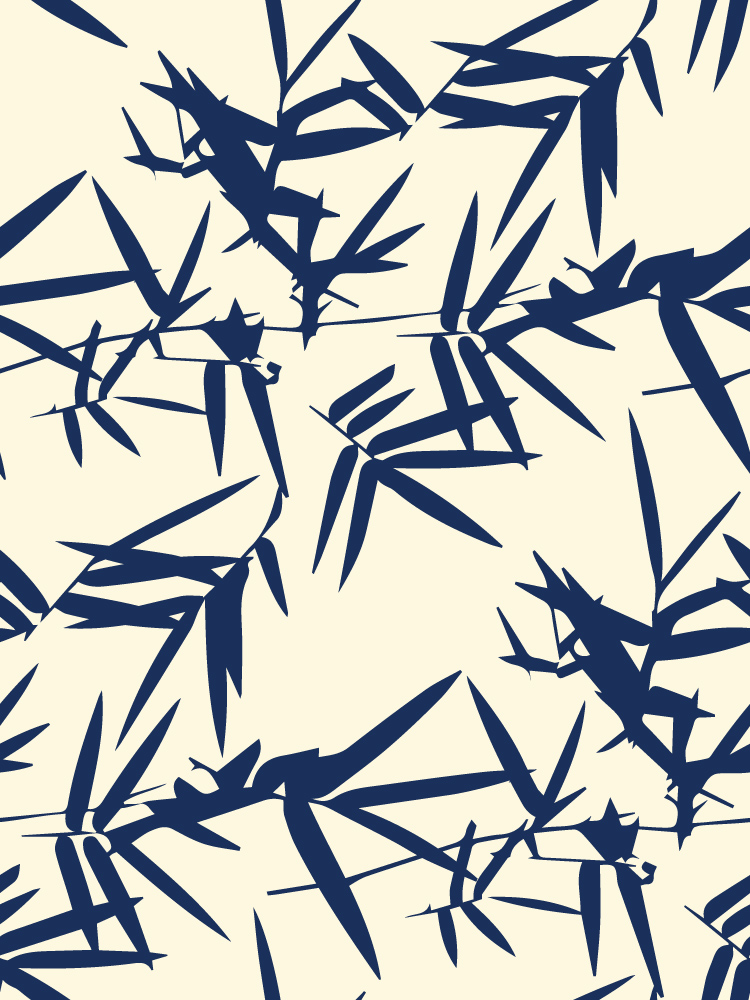 Listki bambusa na beżowym tle