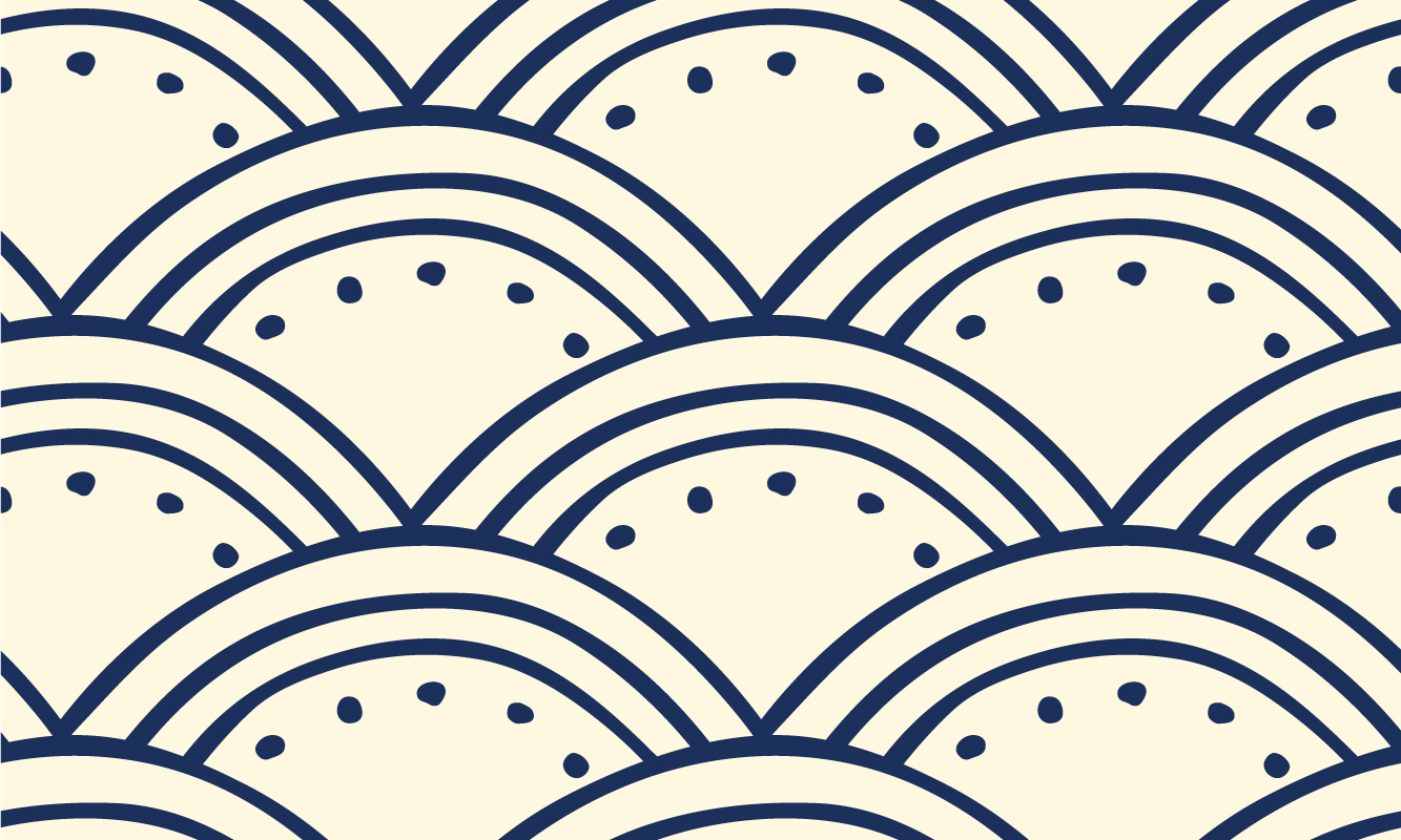 Fale i kropeczki na beżowym tle