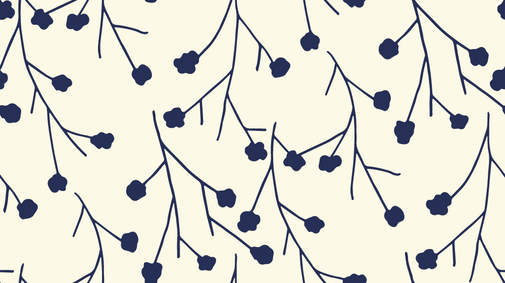 Delikatne, granatowe gałązki z pąkami