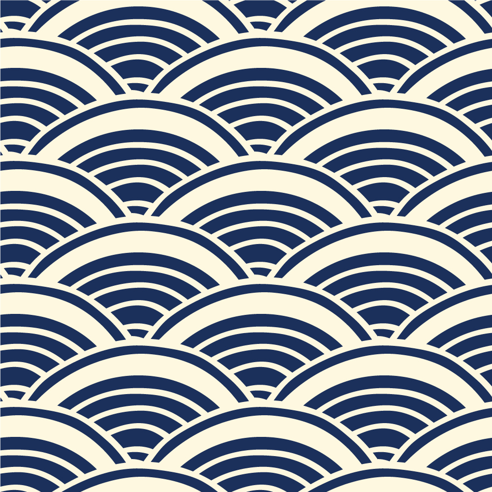 Granatowe góry, łuki na beżowym tle