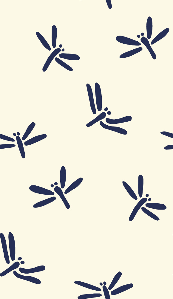 Granatowe ważki na beżowym tle