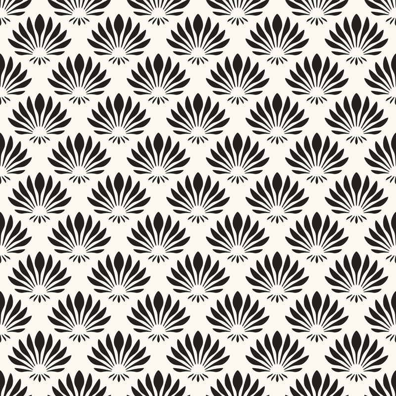 Czarne nenufary na jasnym tle