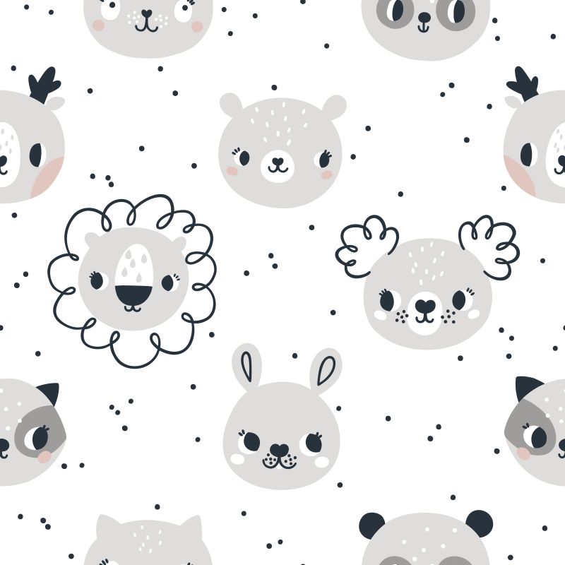 Zwierzaki na białym tle