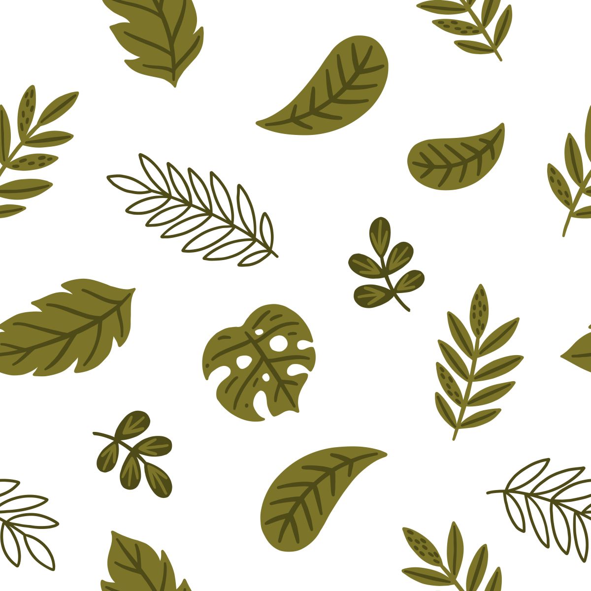 Zielone listki na białym tle