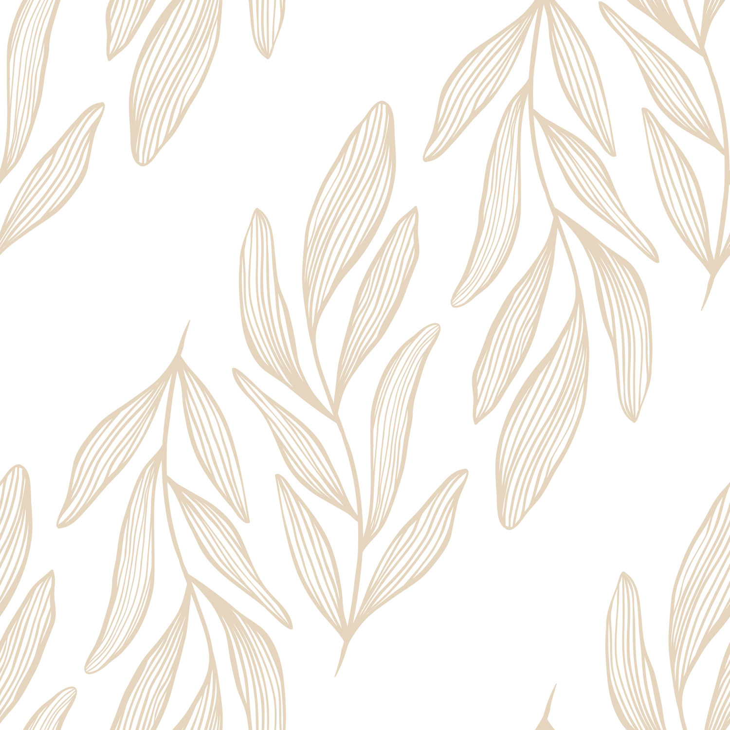 Beżowe, pionowe listki na białym tle