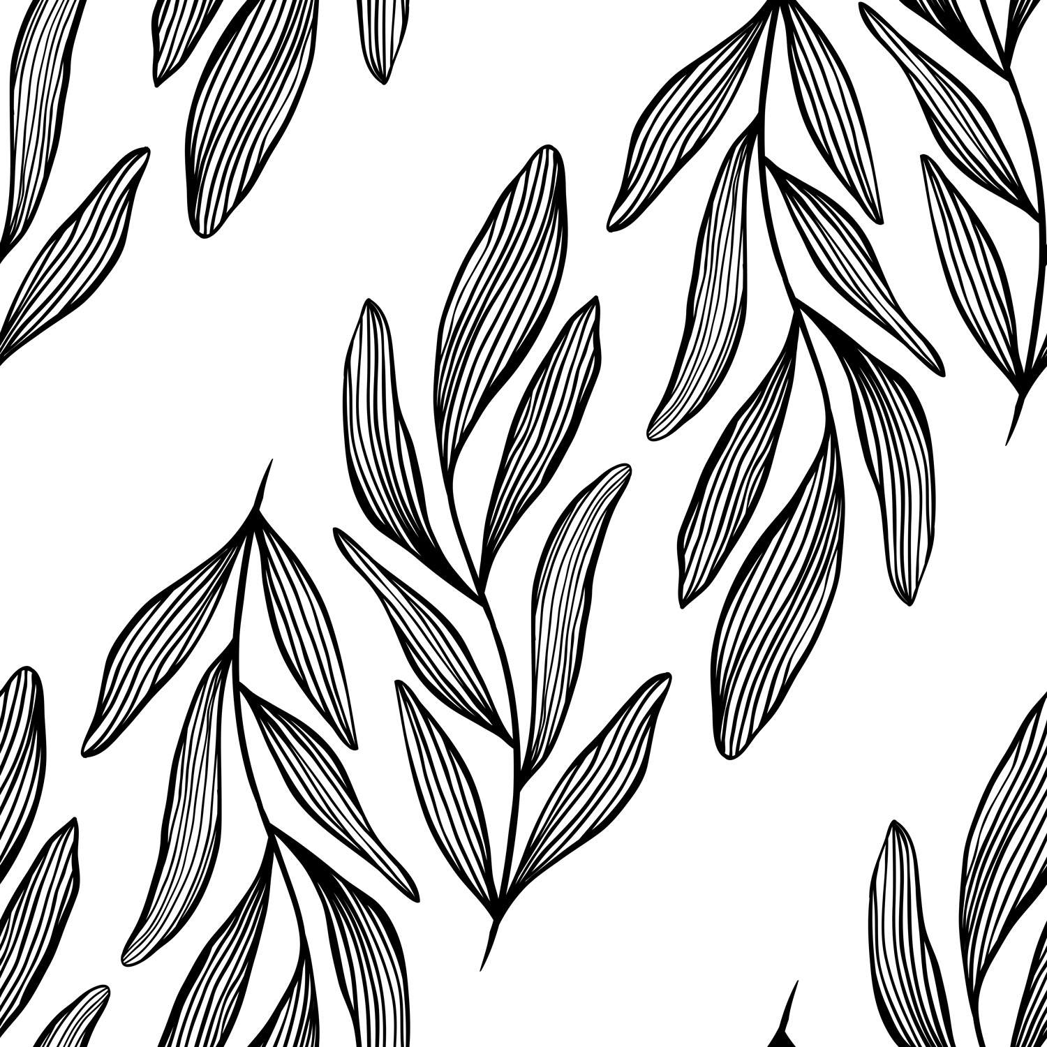 Pionowe, czarne gałązki na białym tle