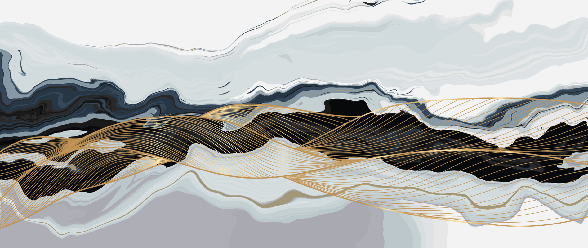 Abstrakcyjne fale w niebieskiej tonacji