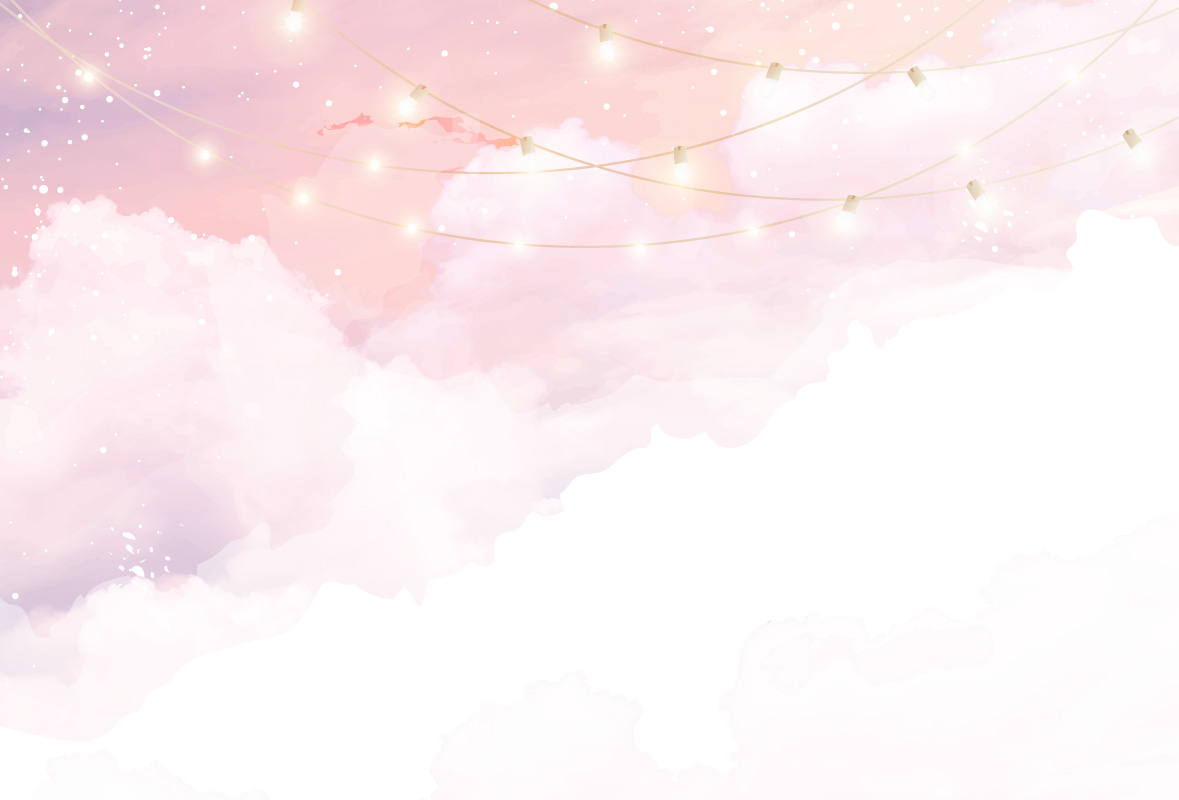 Światełka na różowym niebie