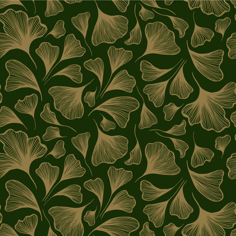 Beżowe liście miłorzębu na granatowym tle