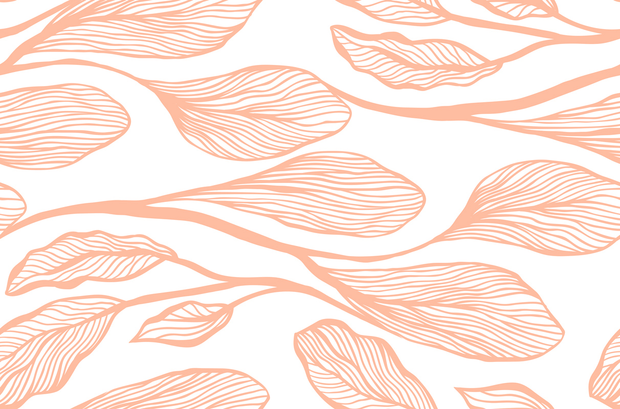 Duże, poziome różowe liście na białym tle