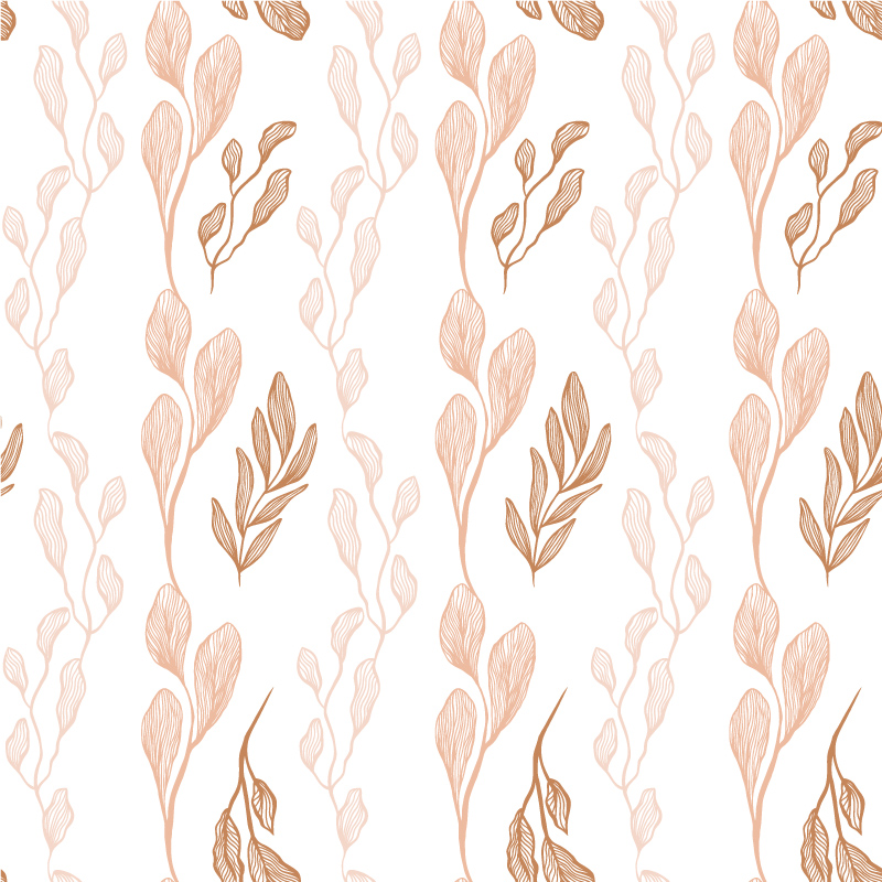 Delikatne, podłużne liście w trzech odcieniach na białym tle