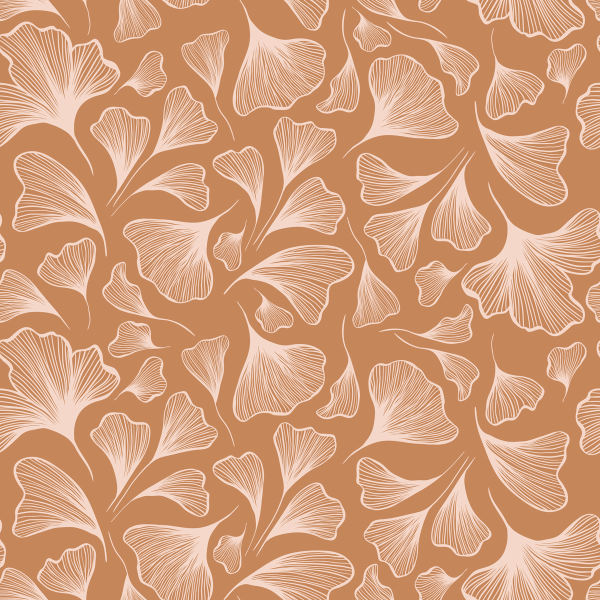 Jasne liście miłorzębu na beżowym tle