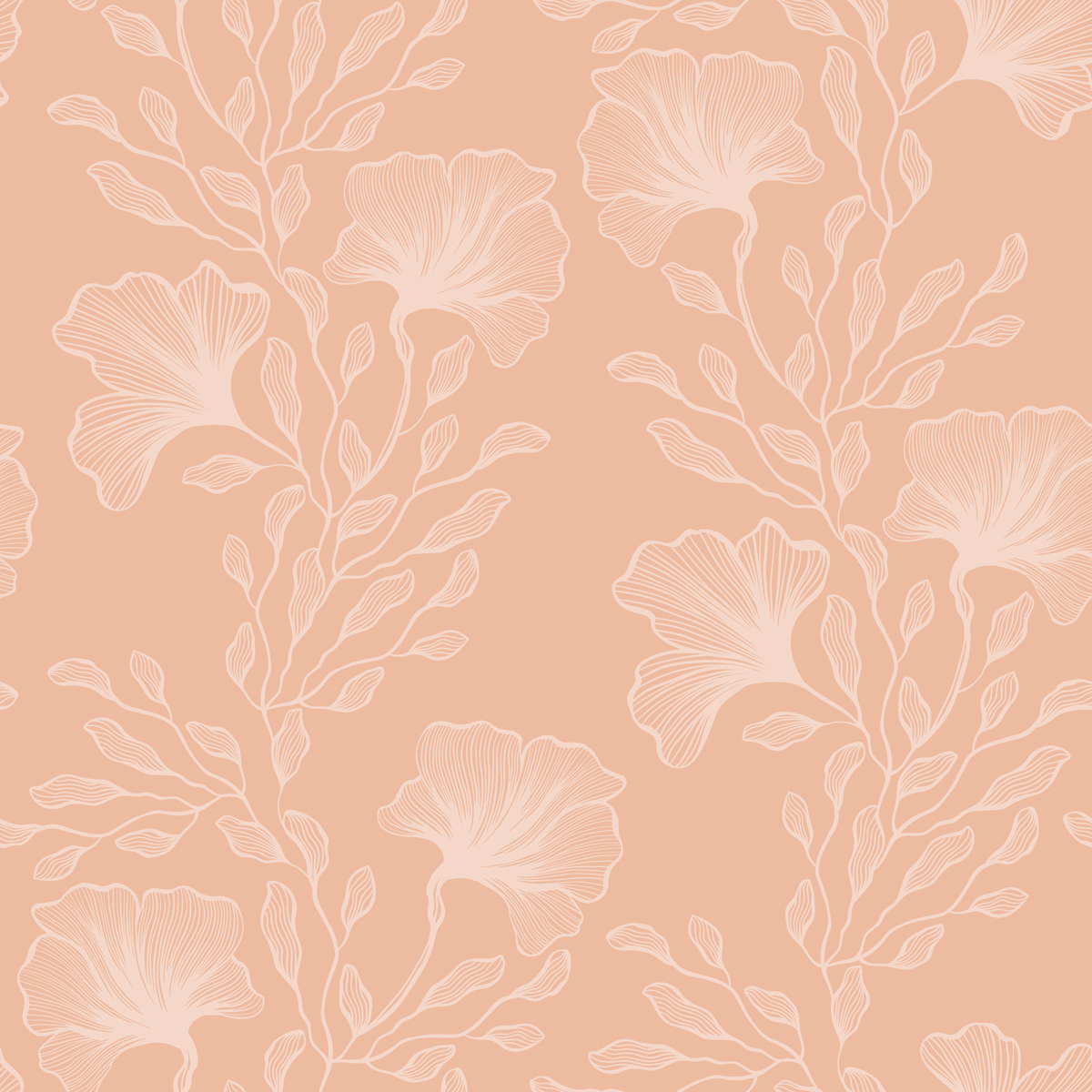 Blade listki i miłorząb na różowym tle