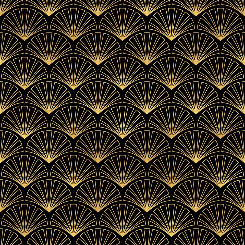 Geometryczne wachlarze na czarnym tle