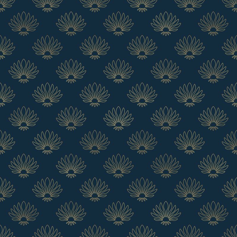 Jasne szkice lilii na granatowym tle