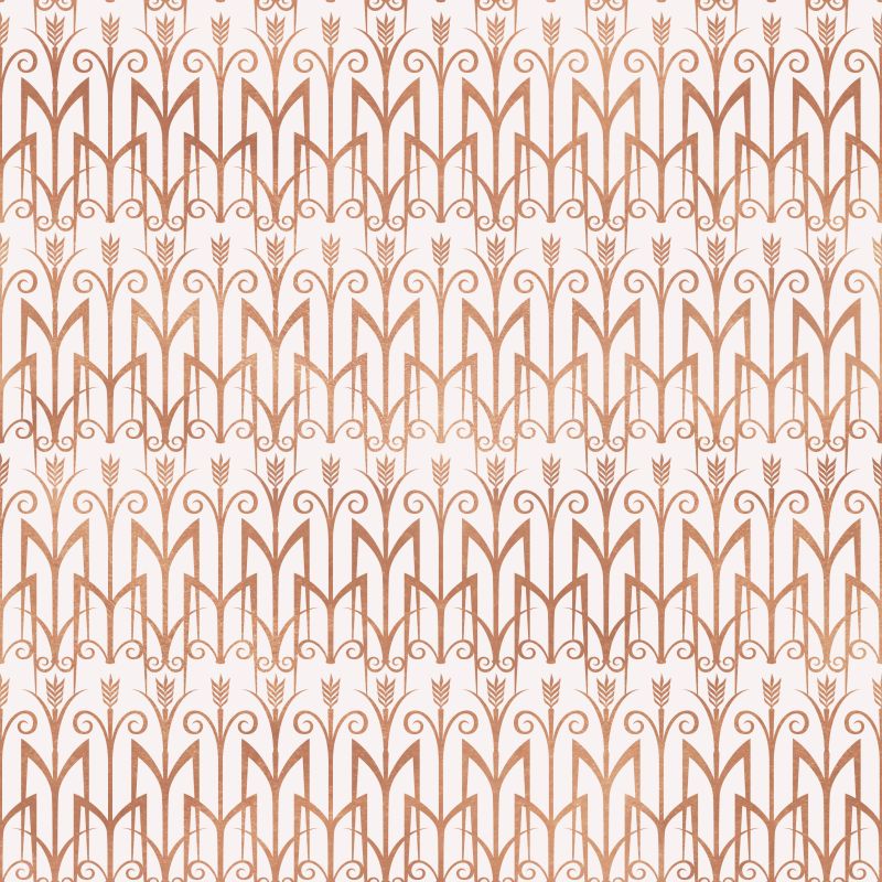 Ozdobny różowy wzór z kłosami na białym tle