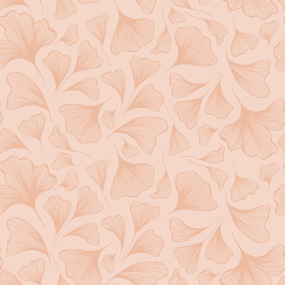 Drobne listki miłorzębu na różowym tle